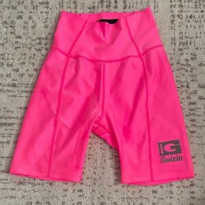 Danielle Guizio Neon Pink Bike Shorts